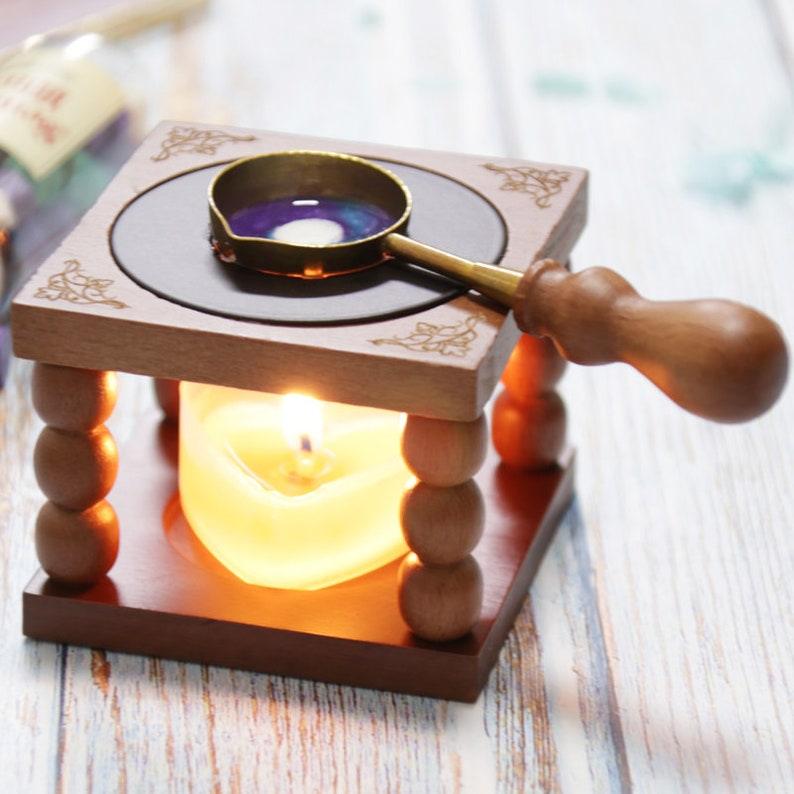 Beech Wax Sealing Melting Stove, Wax Melting Furnace Tool Set, Wax Melter, Wax Melting Pot, Brass Wax Melting Spoon, Candle. - wreathloveco