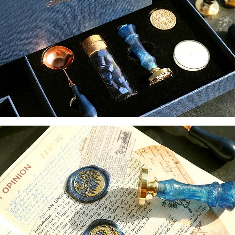 Personalized Wax Seal Stamp Kit,Custom Wax Seal Stamp with Size and Shape Option Personalized, Wedding Invitation Wax Stamp Kit - wreathloveco