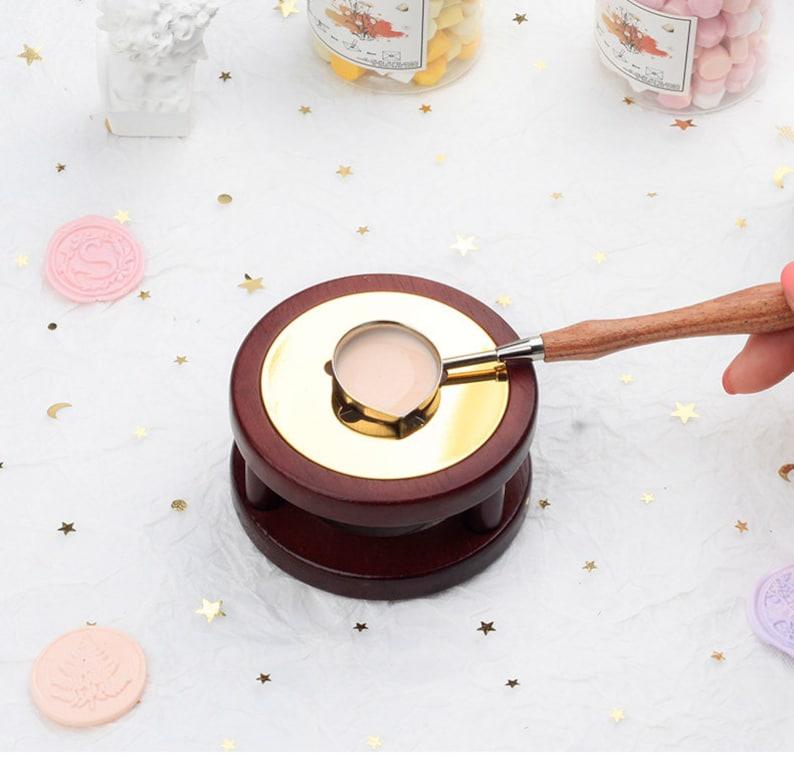 Beech Wax Sealing Melting Stove, Wax Melting Furnace Tool Set, Wax Melter, Wax Melting Pot, Brass Wax Melting Spoon. - wreathloveco