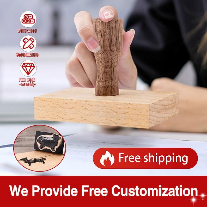 Custom Wood Wedding Stamp with Logo For Invitation. - wreathloveco
