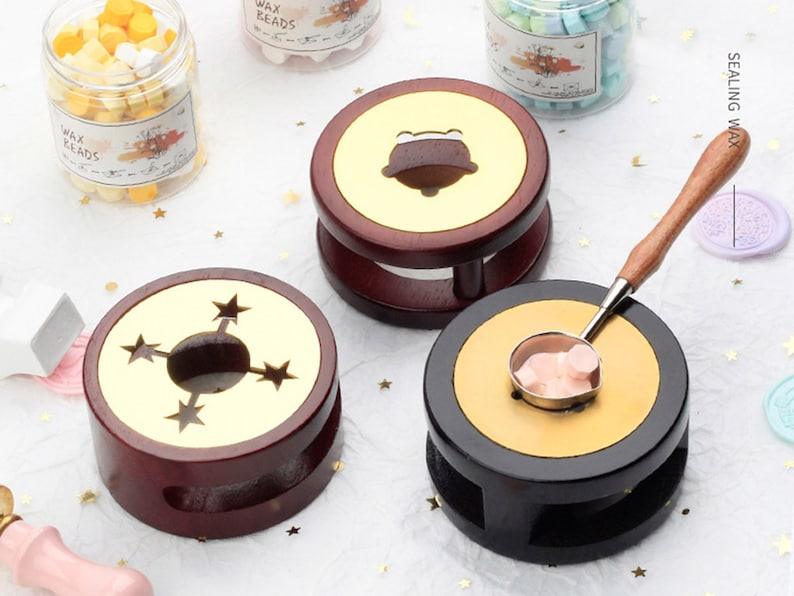Beech Wax Sealing Melting Stove, Wax Melting Furnace Tool Set, Wax Melter, Wax Melting Pot, Brass Wax Melting Spoon. - wreathloveco