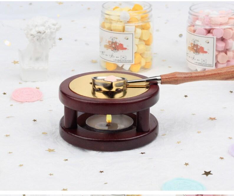 Beech Wax Sealing Melting Stove, Wax Melting Furnace Tool Set, Wax Melter, Wax Melting Pot, Brass Wax Melting Spoon. - wreathloveco