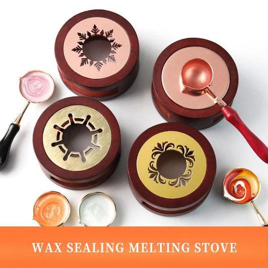 Beech Wax Sealing Melting Stove, Wax Melting Furnace Tool Set, Wax Melter, Wax Melting Pot, Brass Wax Melting Spoon. - wreathloveco