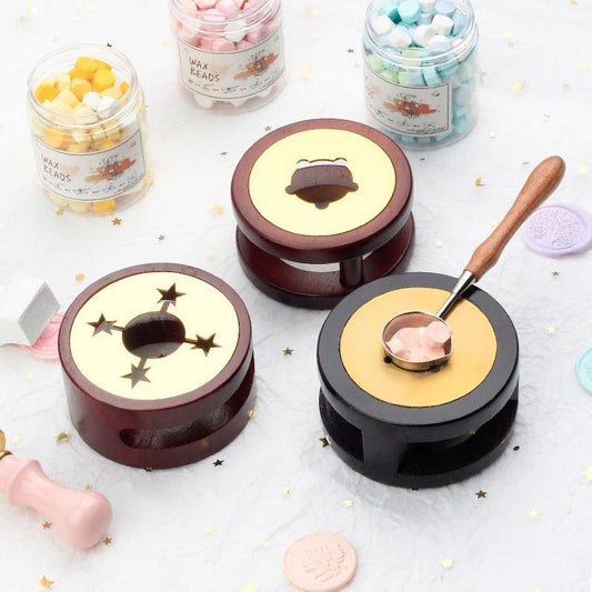 Beech Wax Sealing Melting Stove, Wax Melting Furnace Tool Set, Wax Melter, Wax Melting Pot, Brass Wax Melting Spoon. - wreathloveco
