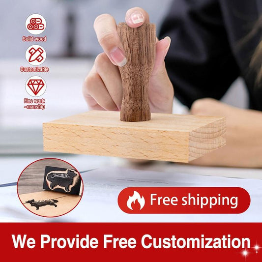 Custom Wood Wedding Stamp with Logo For Invitation. - wreathloveco