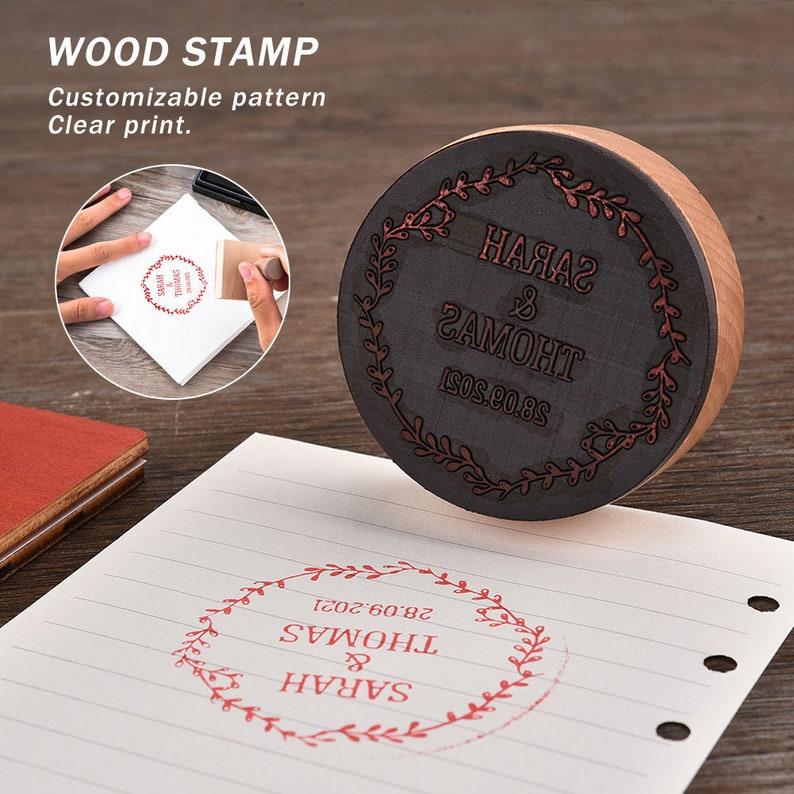 Custom Wood Wedding Stamp with Logo For Invitation. - wreathloveco