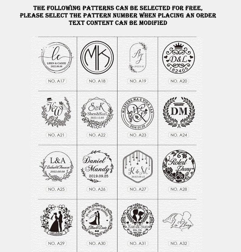 Personalized Wax Seal Stamp, Custom Sealing Wax Stamp, Wedding Invitation Wax Stamp Kit, Wedding Wax Seals Stamp. - wreathloveco