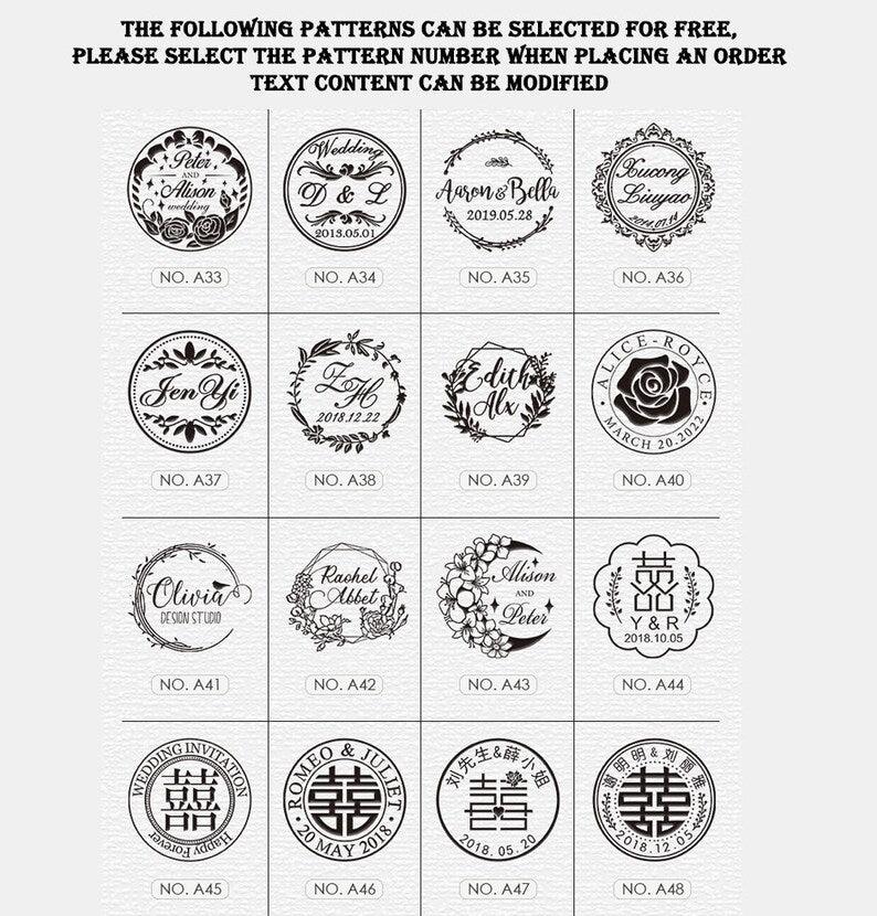 Personalized Wax Seal Stamp, Custom Sealing Wax Stamp, Wedding Invitation Wax Stamp Kit, Wedding Wax Seals Stamp. - wreathloveco