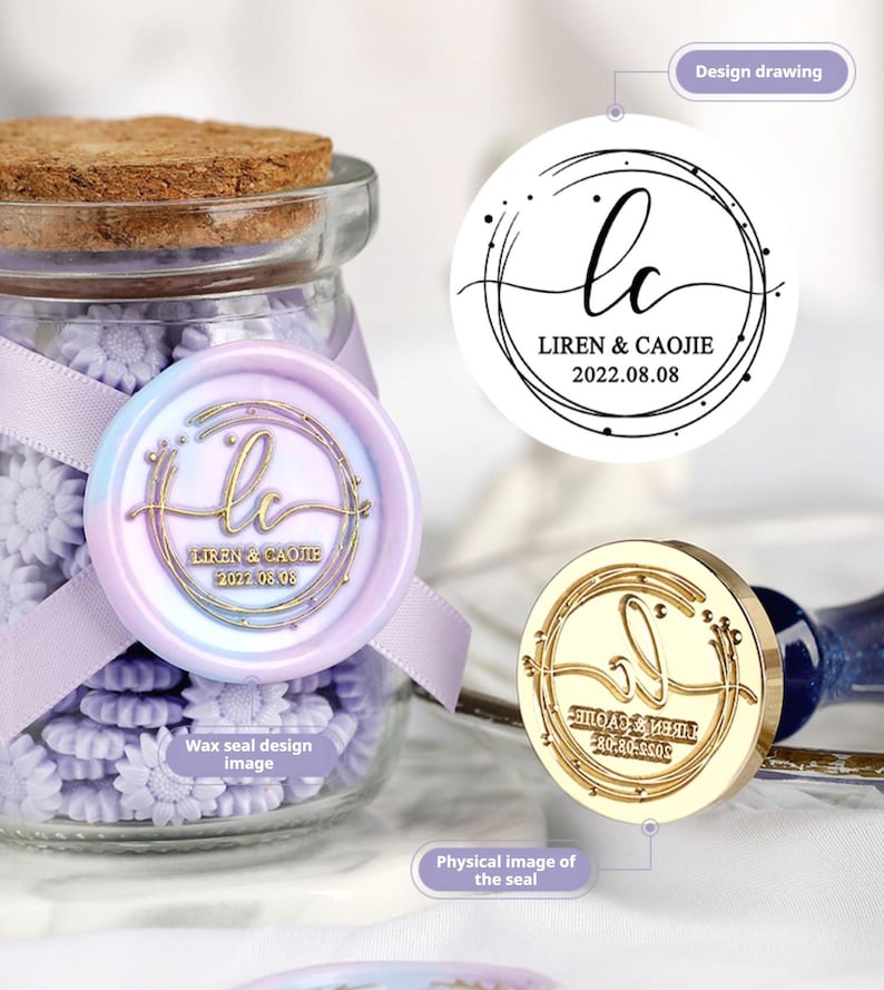 Custom Wax Seal Stamp with Your Logo — Personalized Brass Stamp for Branding, Weddings, and Gifts - Image 3