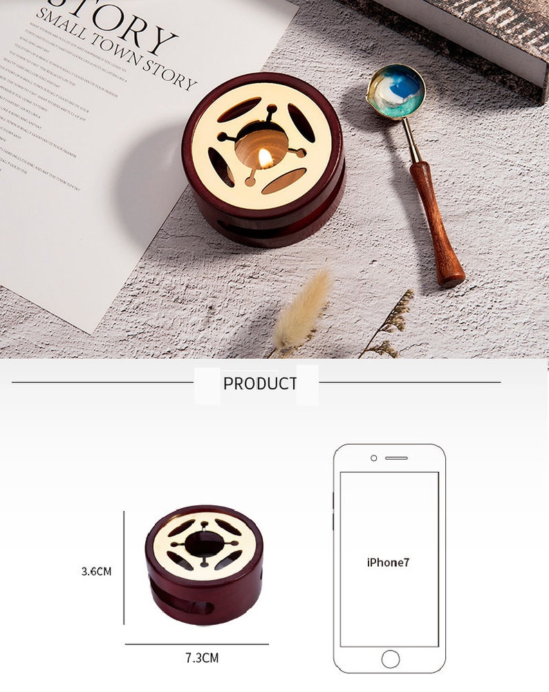 Beech Wax Sealing Melting Stove, Wax Melting Furnace Tool Set, Wax Melter, Wax Melting Pot, Brass Wax Melting Spoon. - Image 8